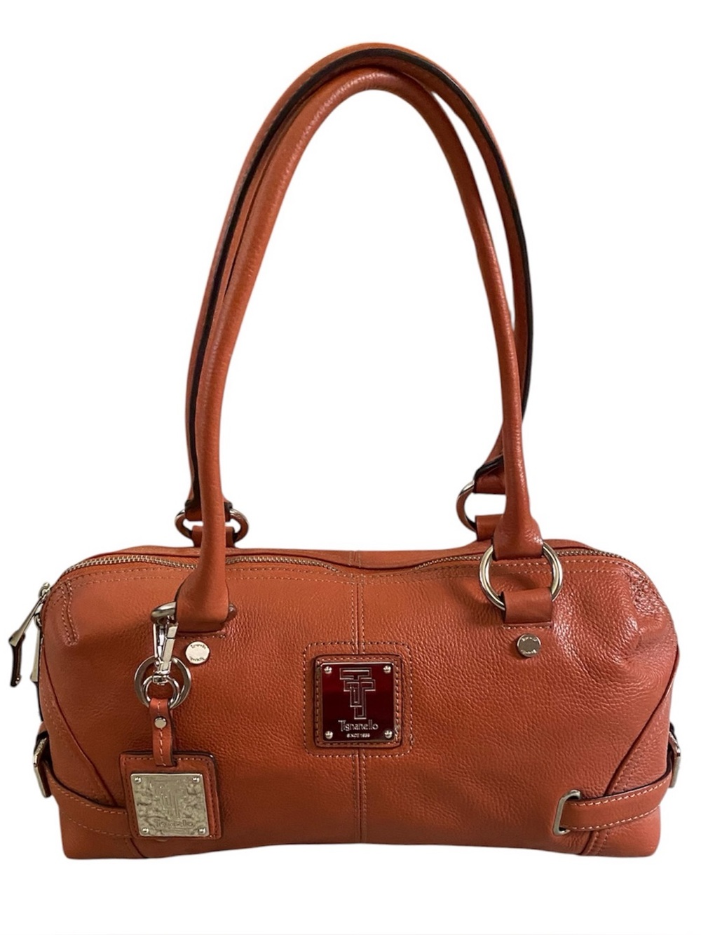 Tignanello Y2K genuine leather terracotta belted shoulder bag